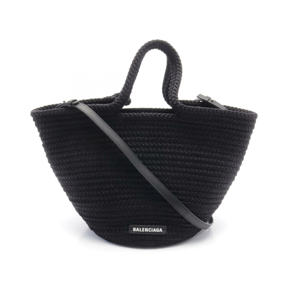 Balenciaga Ibiza Basket Handbag Leather Black